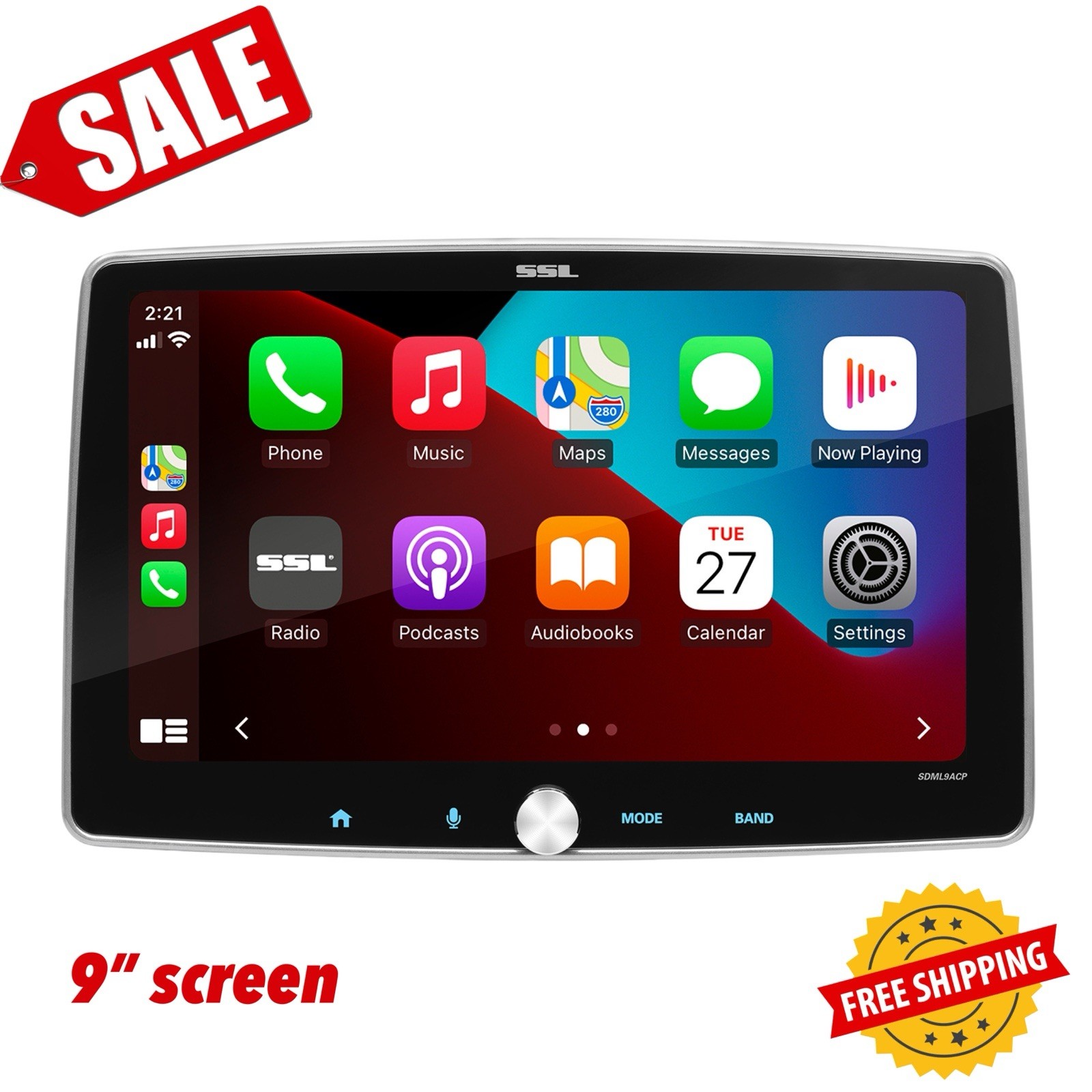 Sound Storm Laboratories SDML9ACP Car Audio Stereo – Apple CarPlay, Android Auto