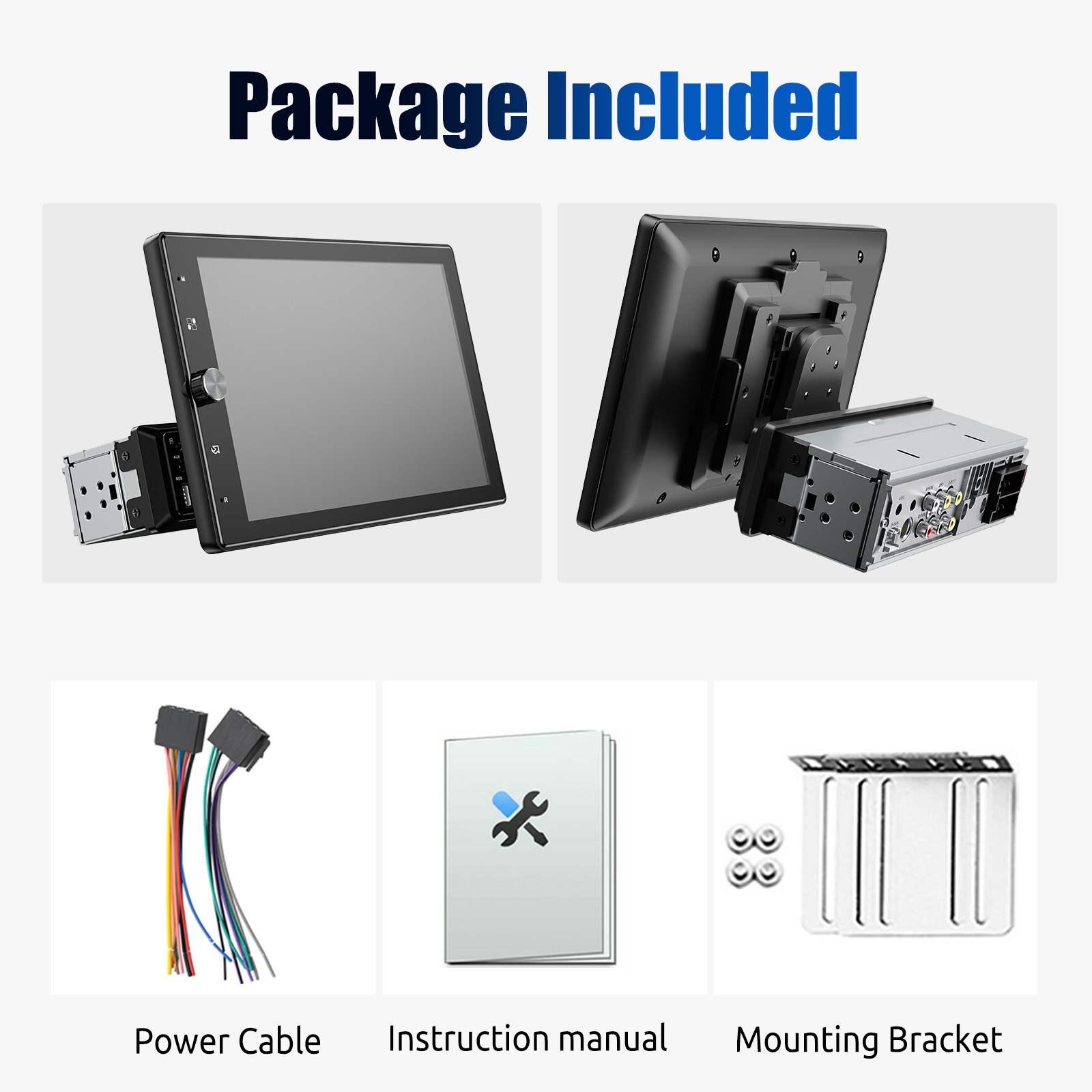Single 1 Din Car Stereo Wireless Apple CarPlay 6.9 inch Touchscreen Bluetooth FM