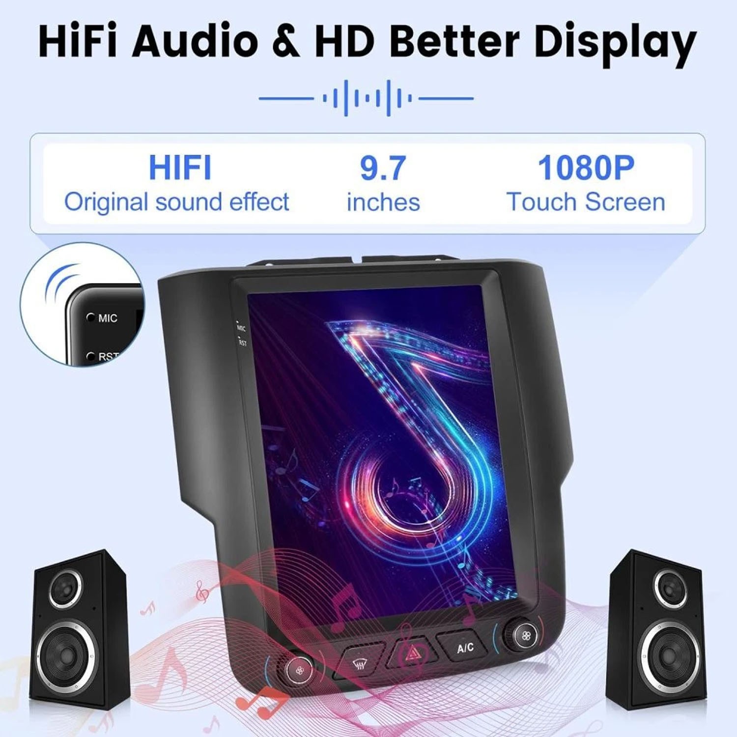 For 2013-2019 DODGE RAM 1500 2500 3500 9.7″ Car Radio Stereo Carplay Android GPS