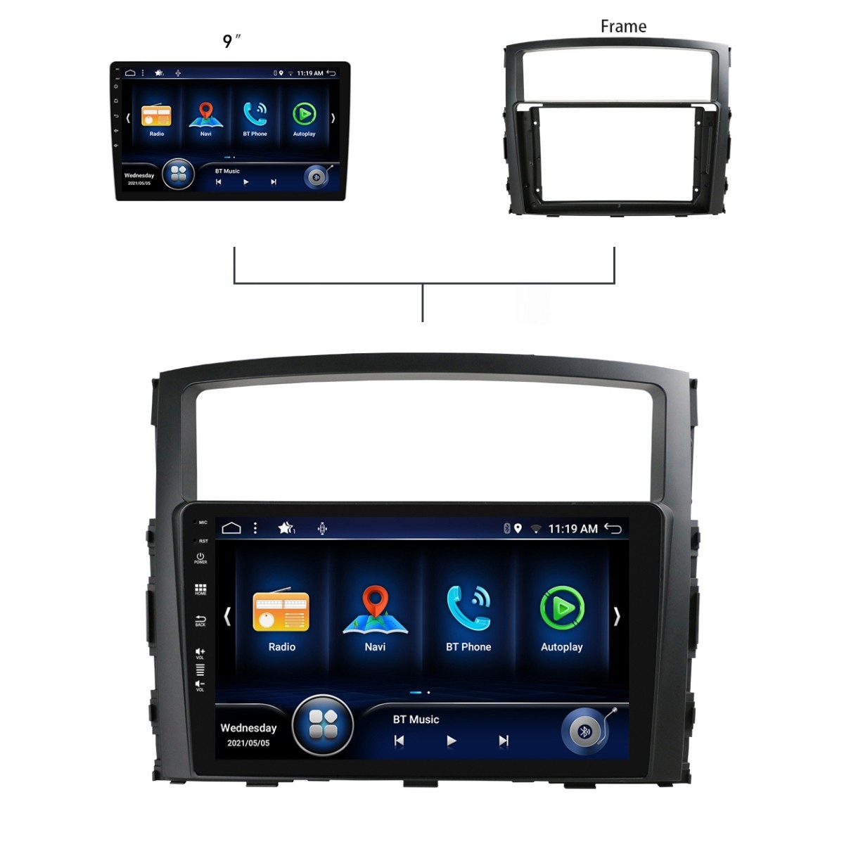 6G+128G CarPlay Car Radio For Mitsubishi Montero 2006-2019 Android 15 GPS Navi