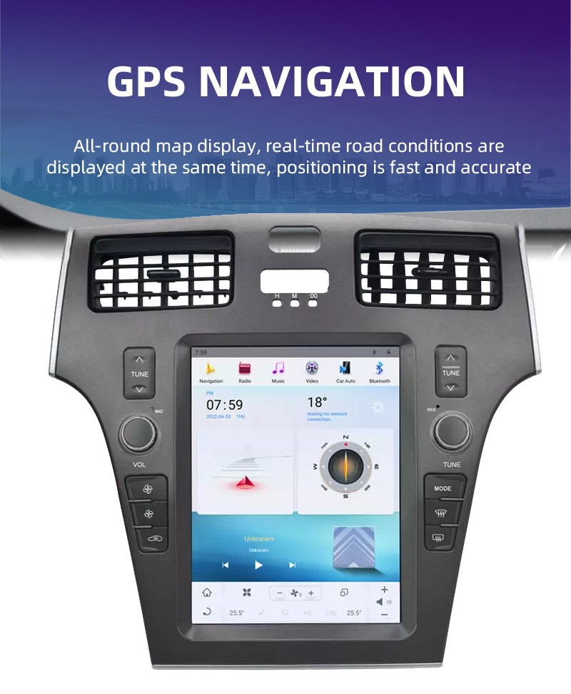 10.4”Android Car Stereo Radio GPS Carplay 4+64G For Lexus ES300 ES330 2005-2009