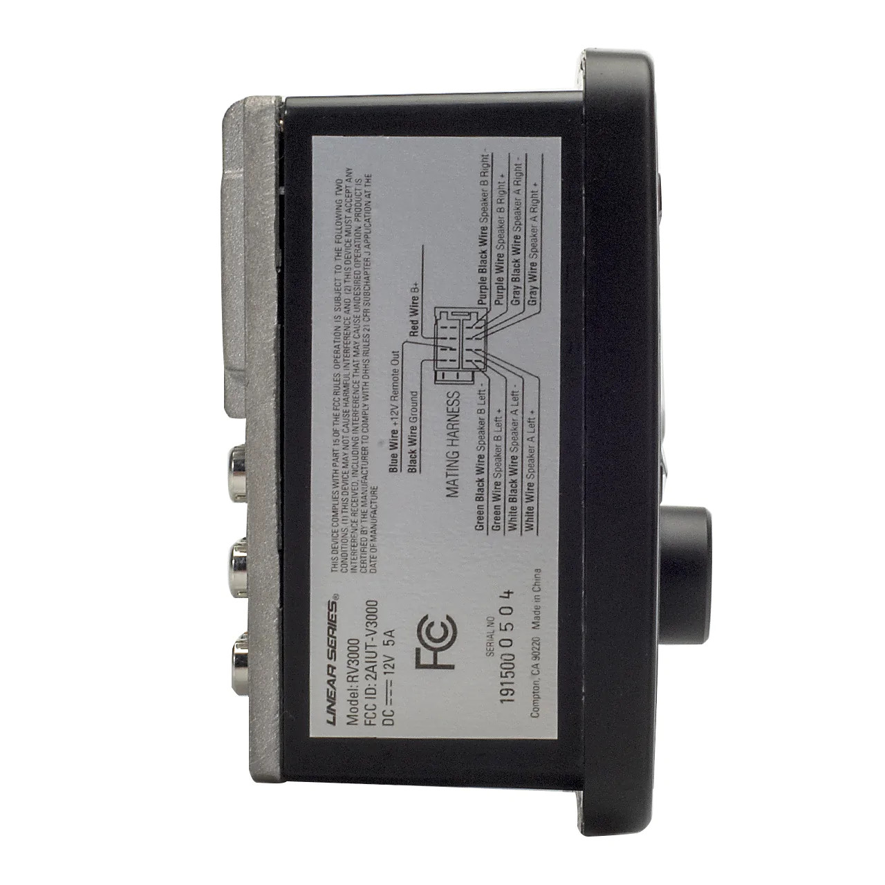 Linear Series RV3000 AM/FM & USB/BT Deckless Wall Mount Receiver