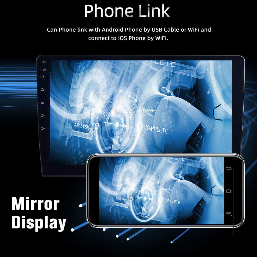 Double 2Din 10.1″ Car Stereo Android 11 Apple CarPlay Radio GPS Navi WiFi Player