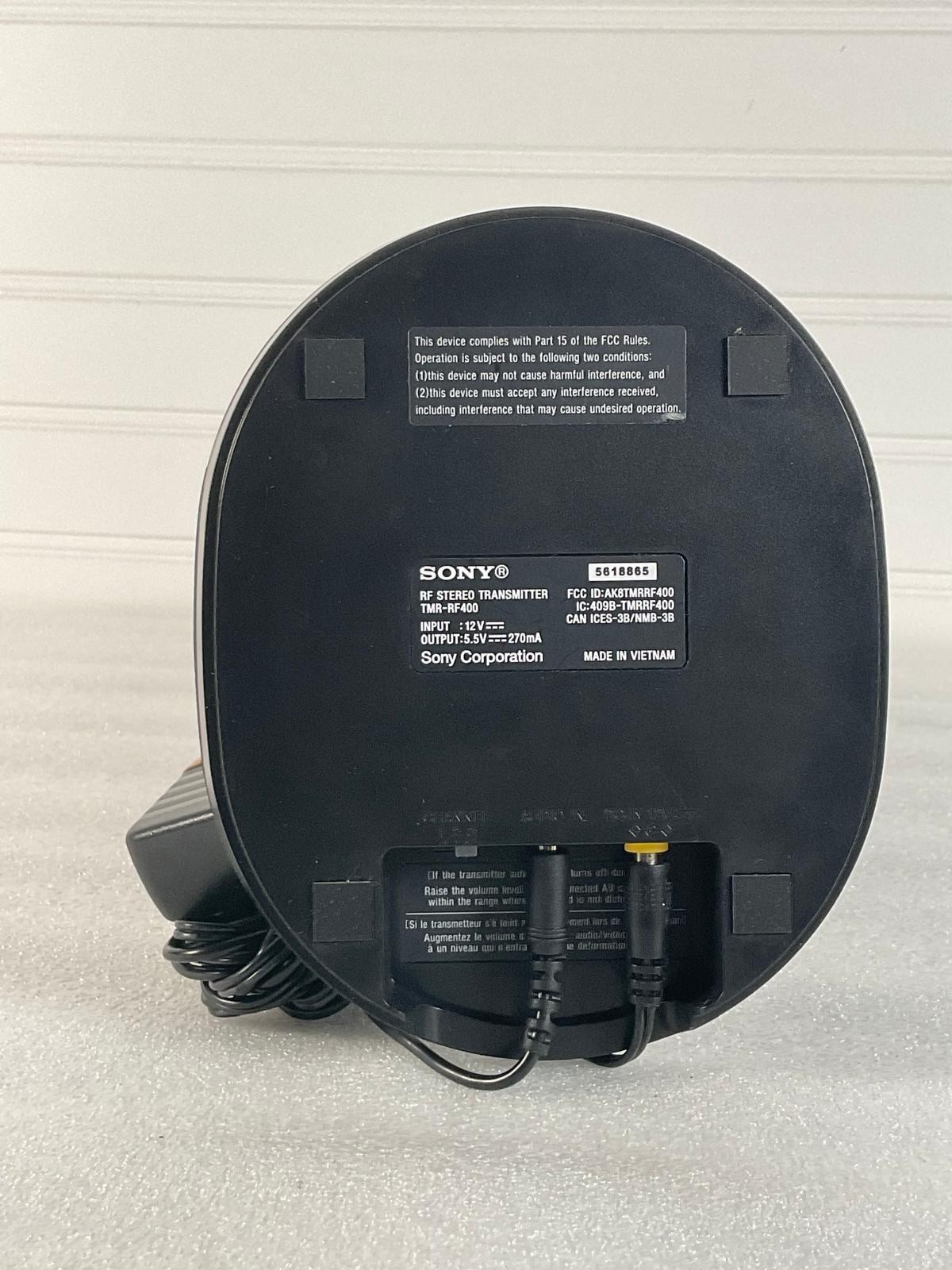 Sony TMR-RF400 Wireless Stereo Headphones RF Transmitter Charging Stand