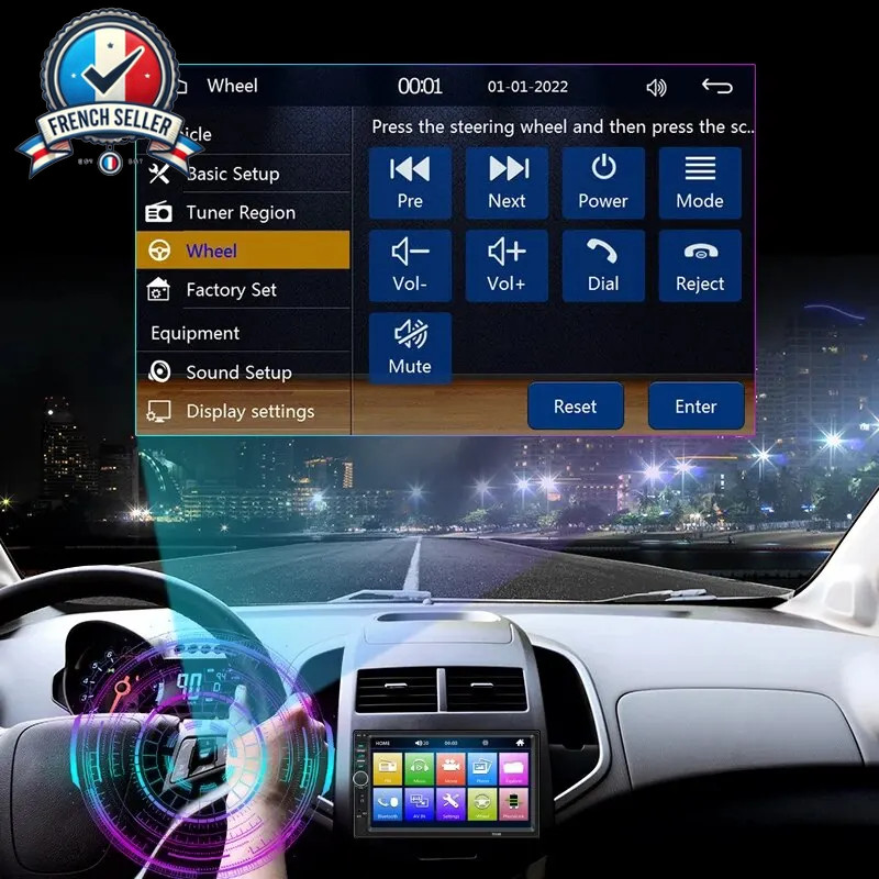 2DIN 7″ Touch Screen Car Radio – Multimedia Stereo Bluetooth, USB, TF, FM, MP5