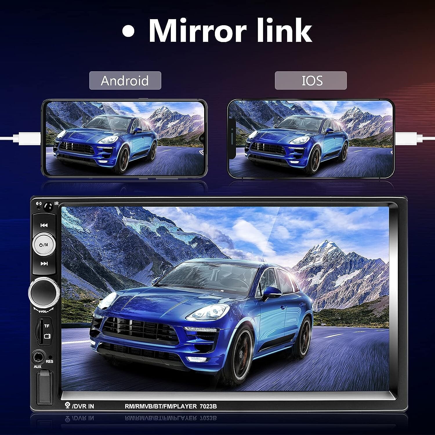 Effortless Driving with 7-Inch Car Radio, Bluetooth Handsfree & Rear Camera
