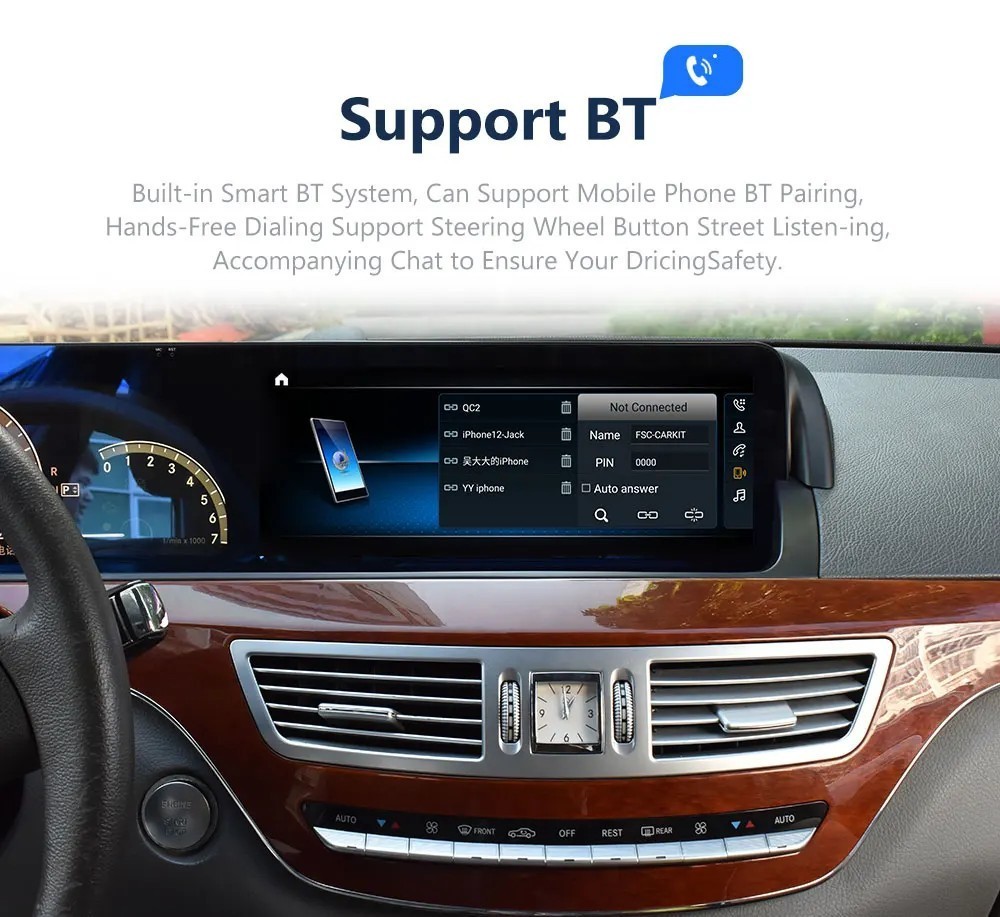 12.3” For 2006-2013 Mercedes Benz S W221 8+256G CarPlay Car Stereo Radio GPS