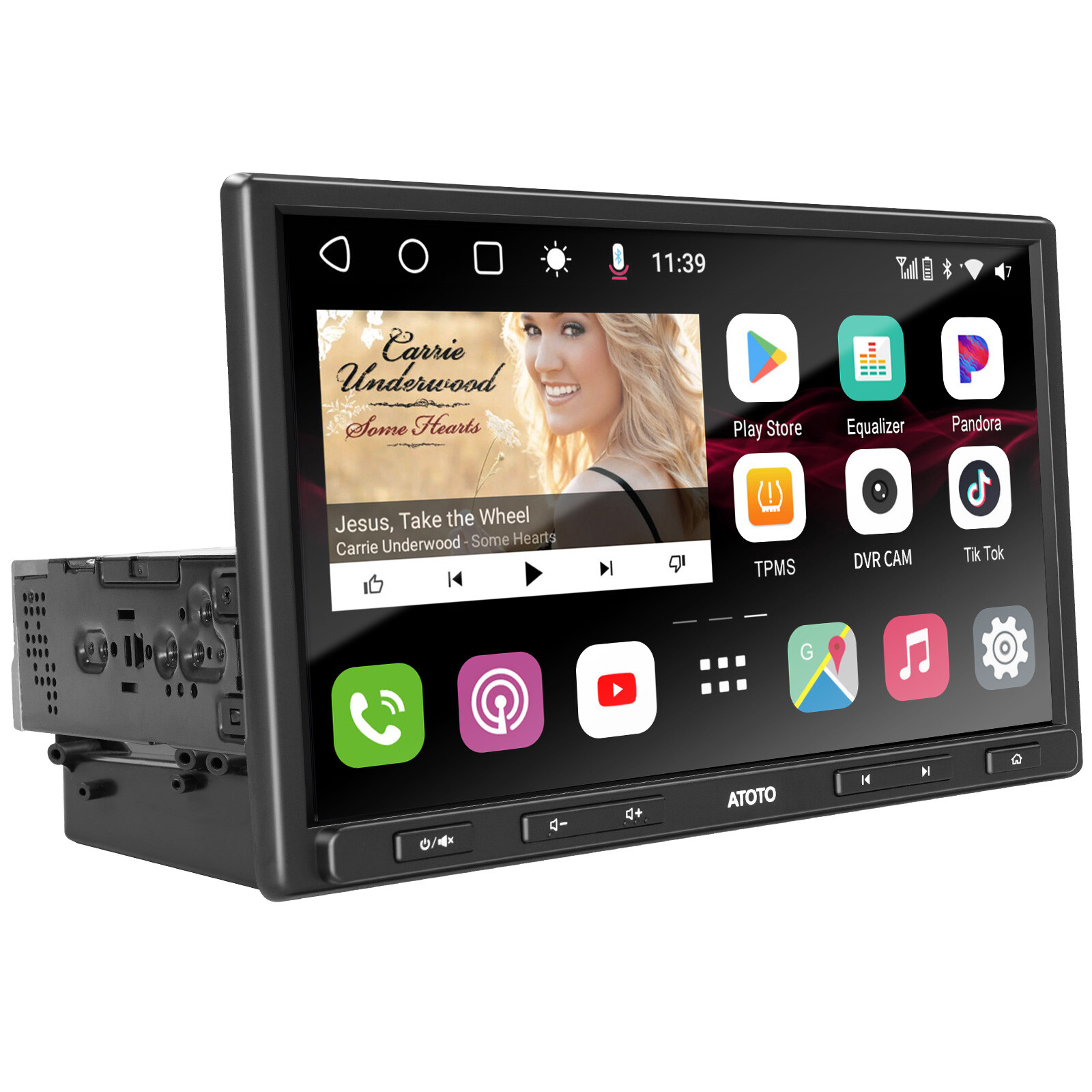 ATOTO 10in Single Din Android Car Stereo 6+128G Wireless Carplay Android Auto 4G