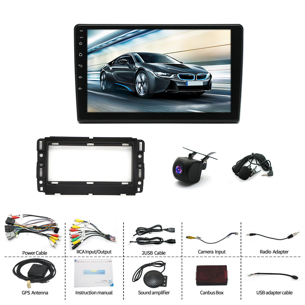 For GMC Yukon Chevy Silverado Android 14 Car Stereo Radio GPS BT with Mic Camera