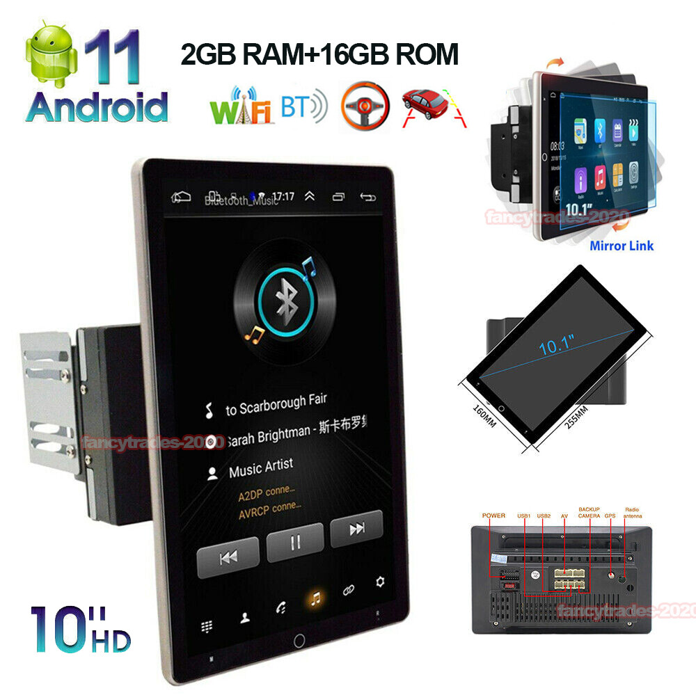 Car GPS Radio Tesla Rotatable Screen Android 11 Universal 2 Din Stereo Head Unit