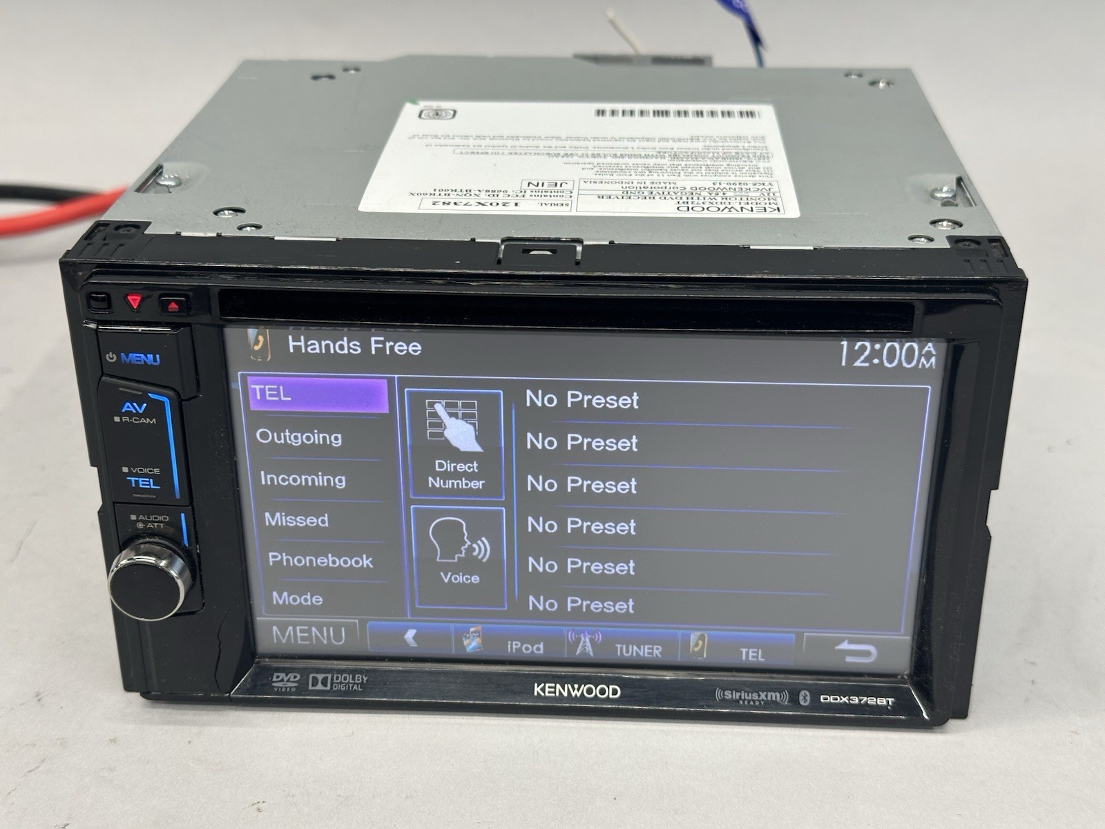 Kenwood DDX372BT 6.2″ 2 DIN Touchscreen AM/FM Tuner DVD CD Receiver Bluetooth
