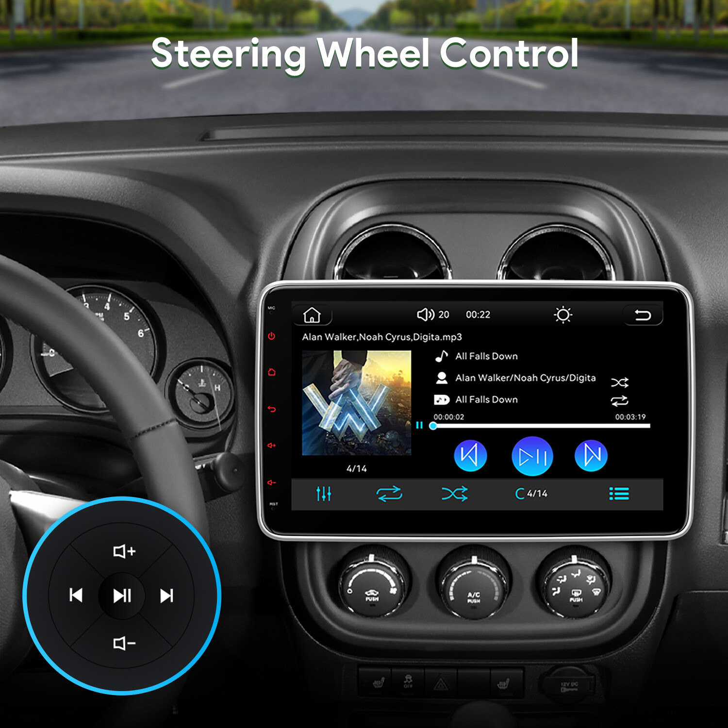 1 DIN 10.1″ Car Stereo AM/FM Radio GPS SatNav IPS QLED Screen Head Unit CarPlay