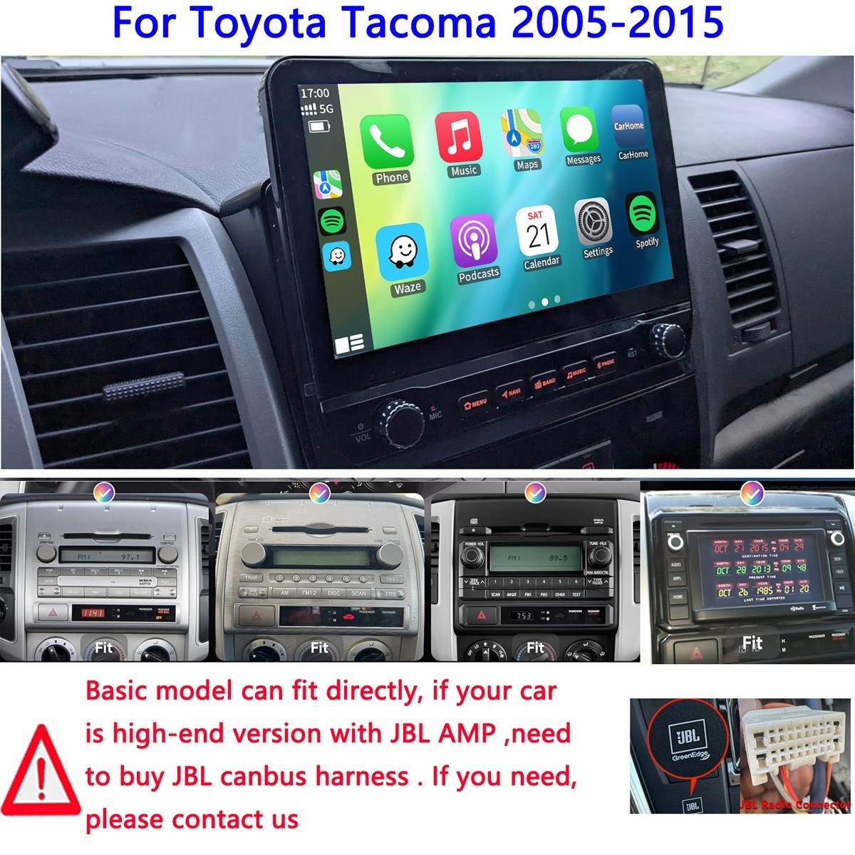 4+64G Car Carplay Radio Stereo GPS Navigation For Toyota Tacoma 2005-2015 Basic