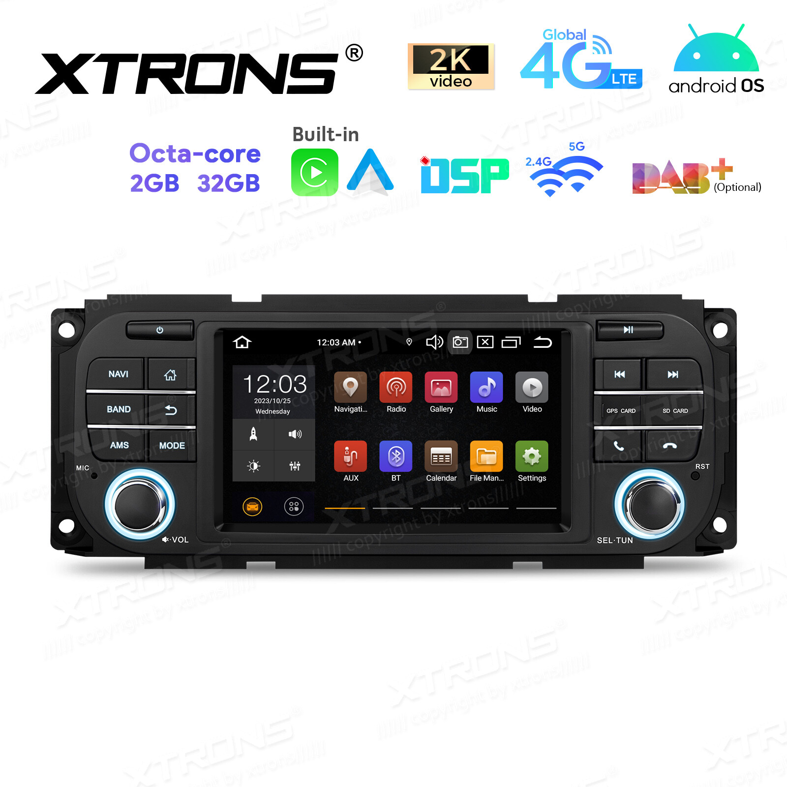 32GB Android 13 For Jeep Wrangler Dodge Chrysler BT Carplay Car Radio GPS Stereo