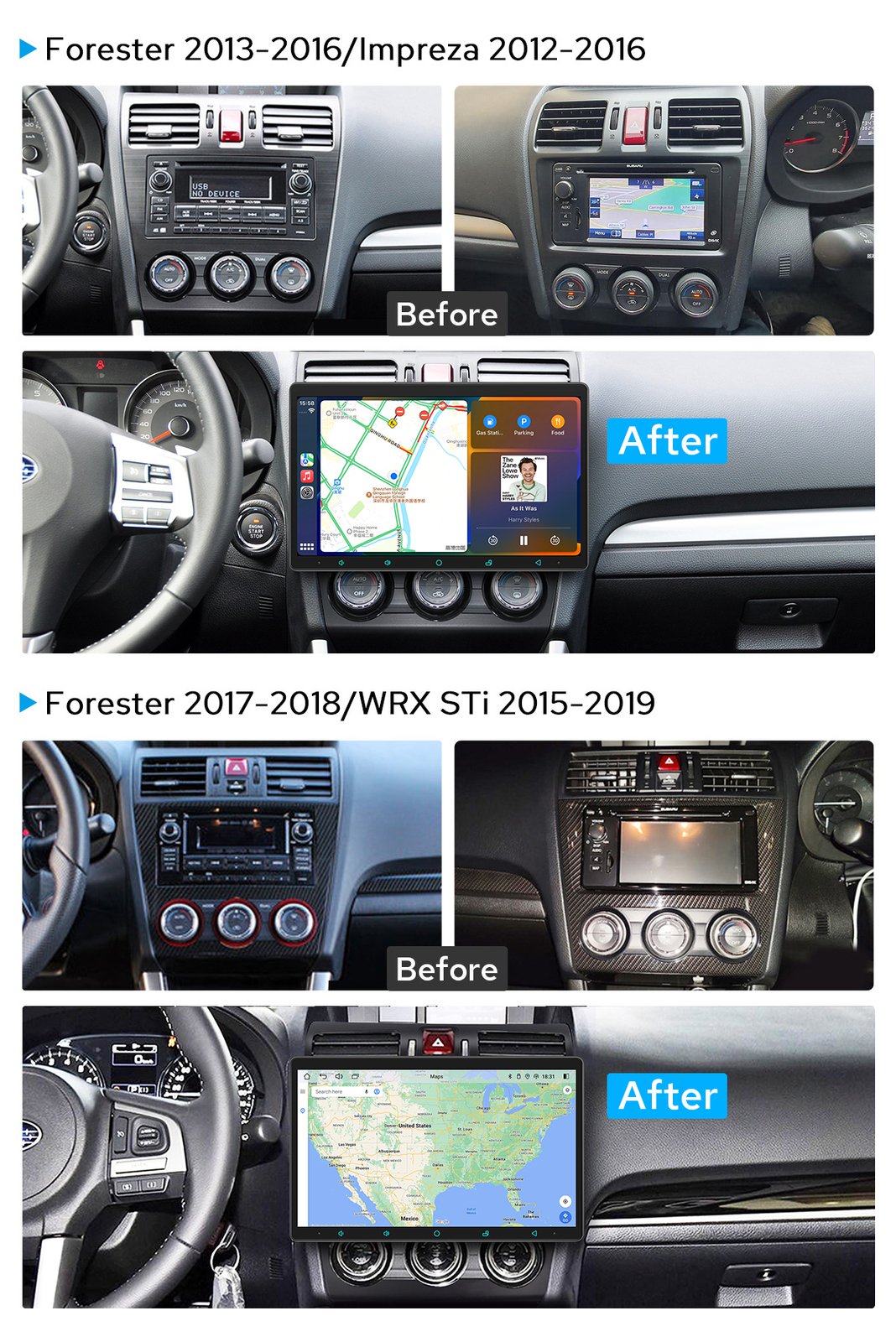 11.6 Inch Big Screen 1920X1080P Radio for Subaru Forester Support Harman Kardon