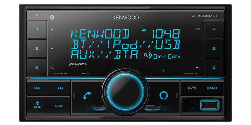 Kenwood DPX305MBT Double DIN Digital Media Receiver w/ Bluetooth SiriusXM Ready