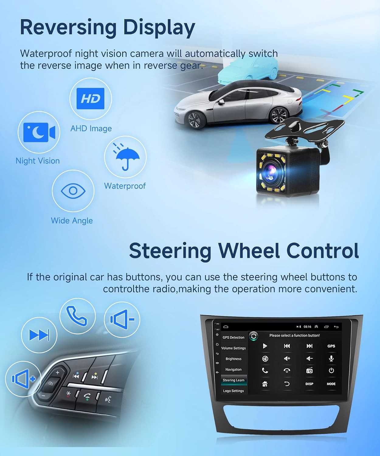 9” Android 13 Car Stereo GPS Radio For Mercedes-Benz E Class W211 E200 1+32gb