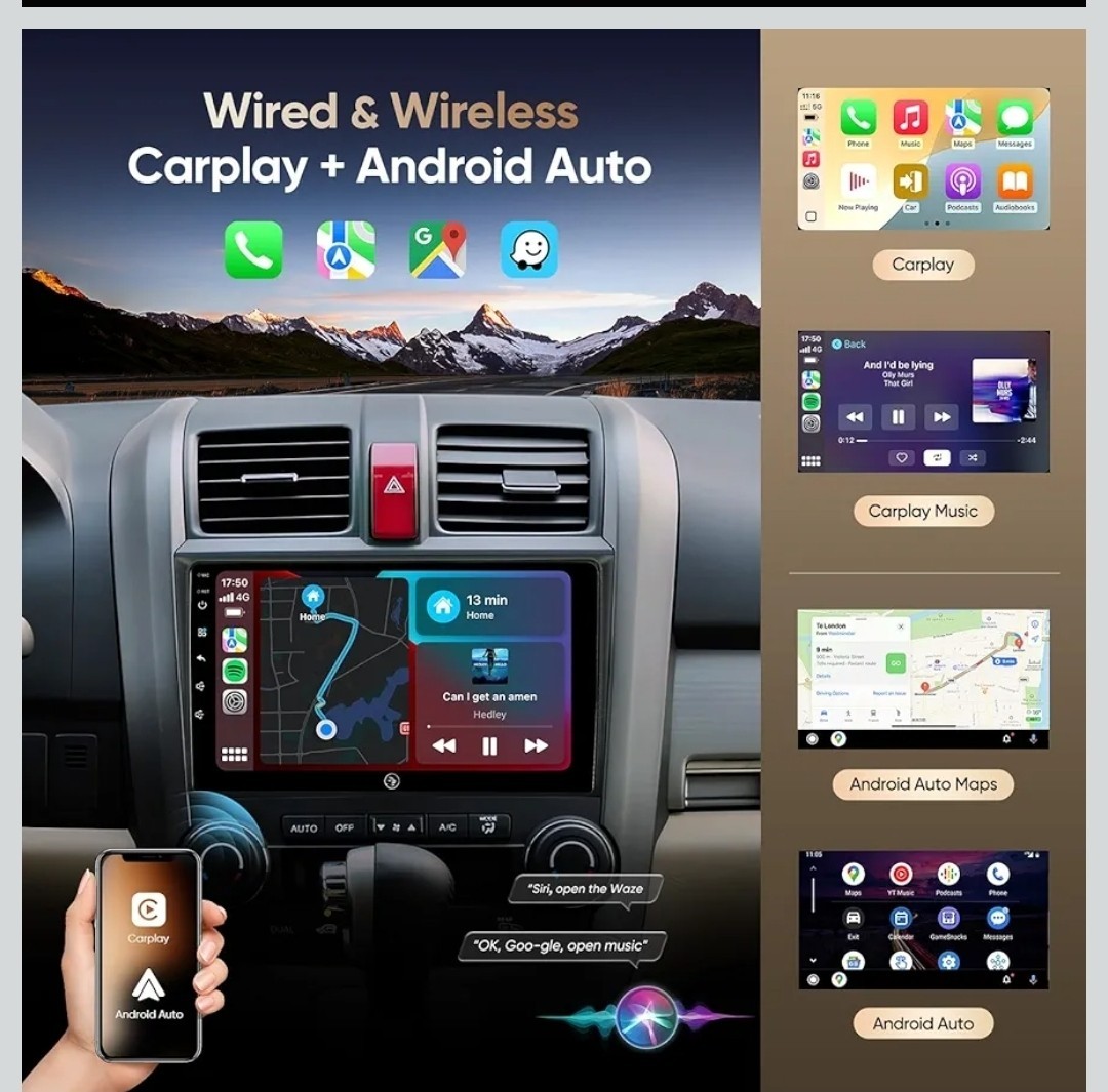 9 Inch Car Radio Stereo for Honda CR-V 2006-2011 Wireless CarPlay Android Auto 5