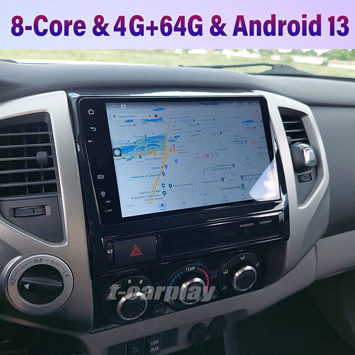 Android 12 Auto Radio Estéreo CarPlay GPS para Toyota Tacoma 2005-2013 4+64GB