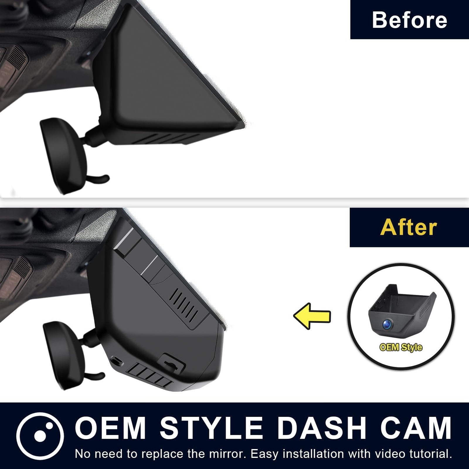 Front 4K & Rear 1080 Dash Cam Fit for Ford Bronco 2021 2022 2023 2024(Model A…