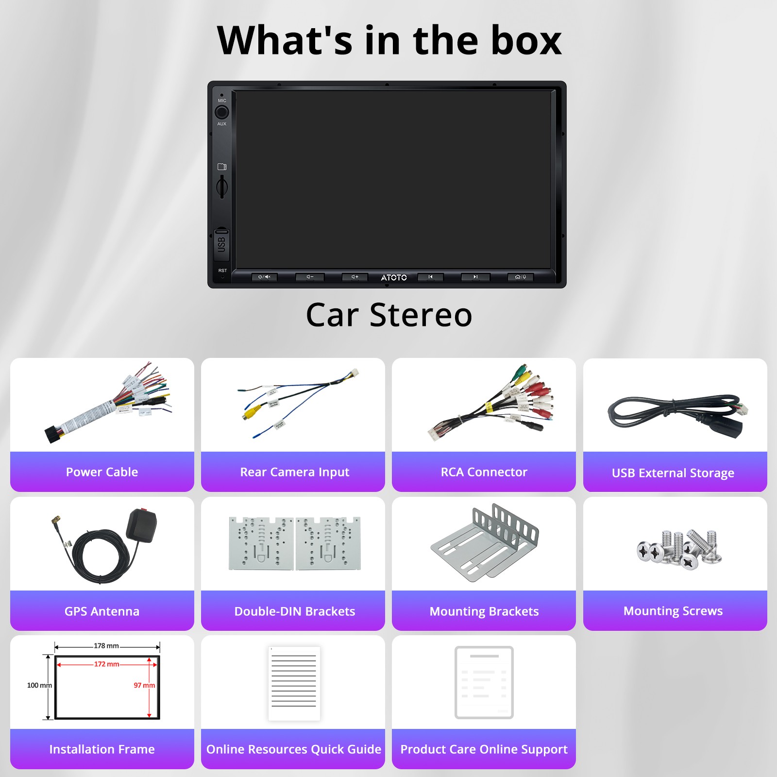 ATOTO F7WE 7in 2DIN Car Stereo GPS Radio Wireless Android Auto/CarPlay Bluetooth