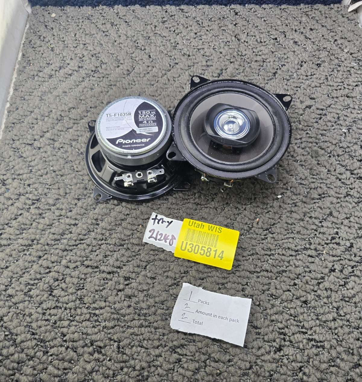 (1 Pair) Pioneer TS-F1035R 4″ 2-Way Coaxial Car Audio Speakers 150W/20W 4-Ohm