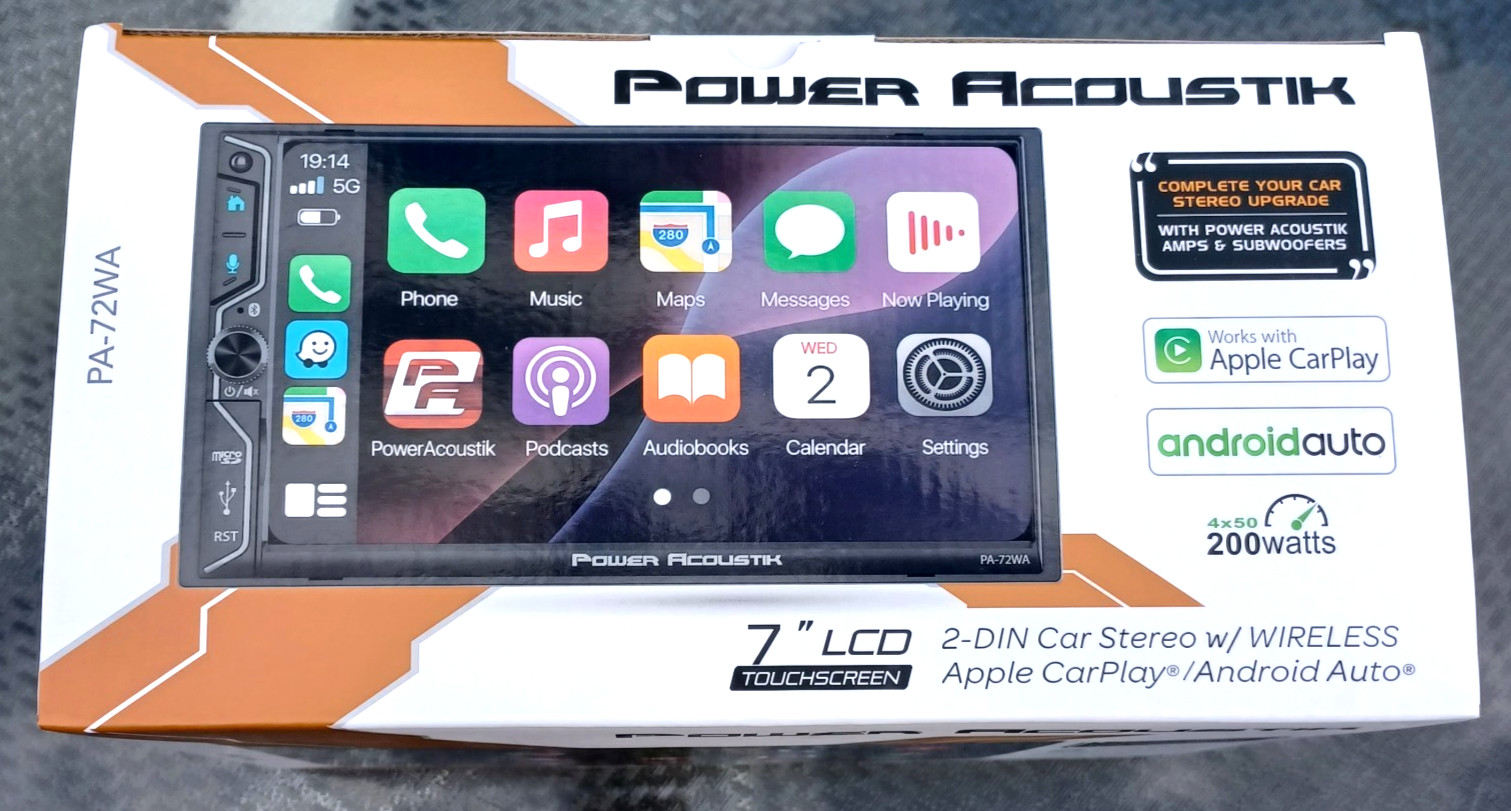 Power Acoustik PA-72WA 2-DIN Car Stereo Head Unit – 7” Touchscreen, Wireless App