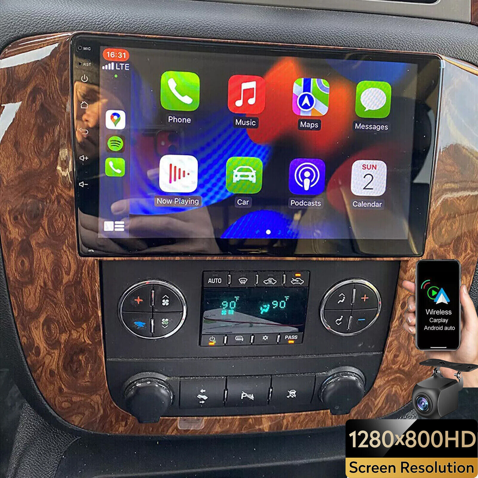 Carplay Radio Stereo Radio for Chevrolet Chevy Silverado Tahoe Suburban 1280*800