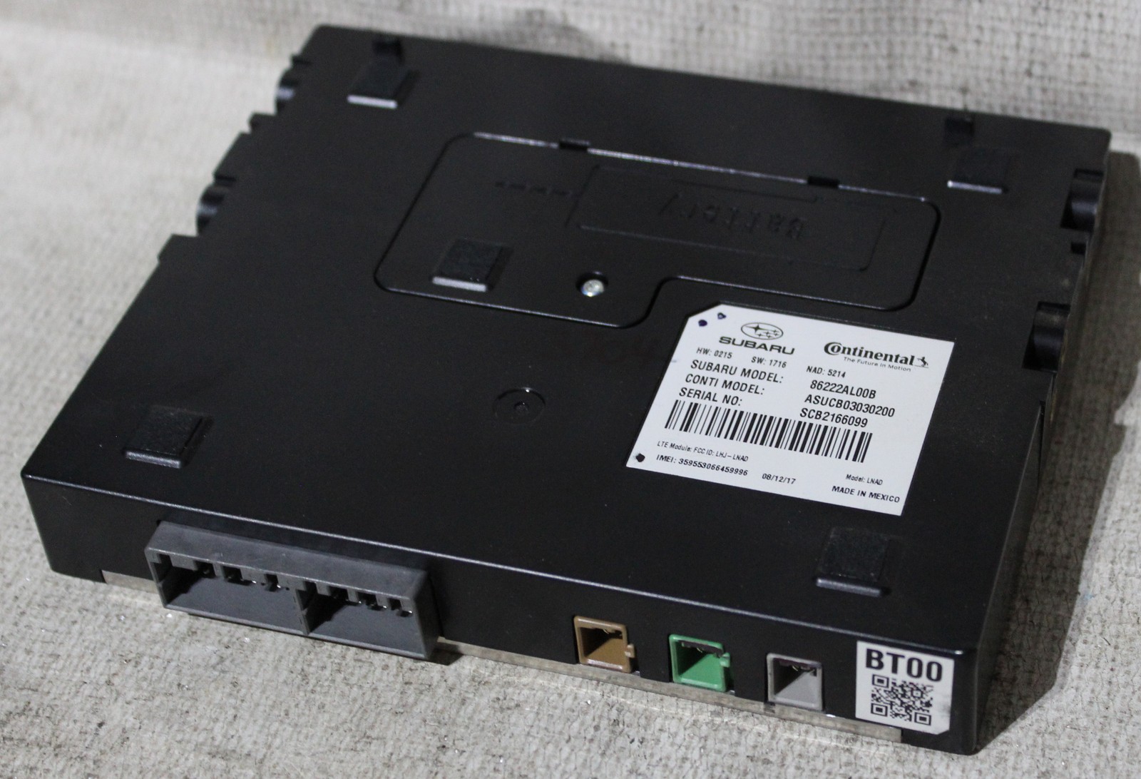 Subaru Legacy 2018 2019 Factory Telematics Bluetooth Control Module 86222AL00B