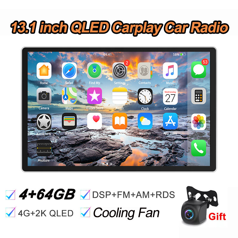 13.1”Android 13 Radio 4+64GB Car Stereo 4G DSP Carplay QLED Screen WiFi Carplay
