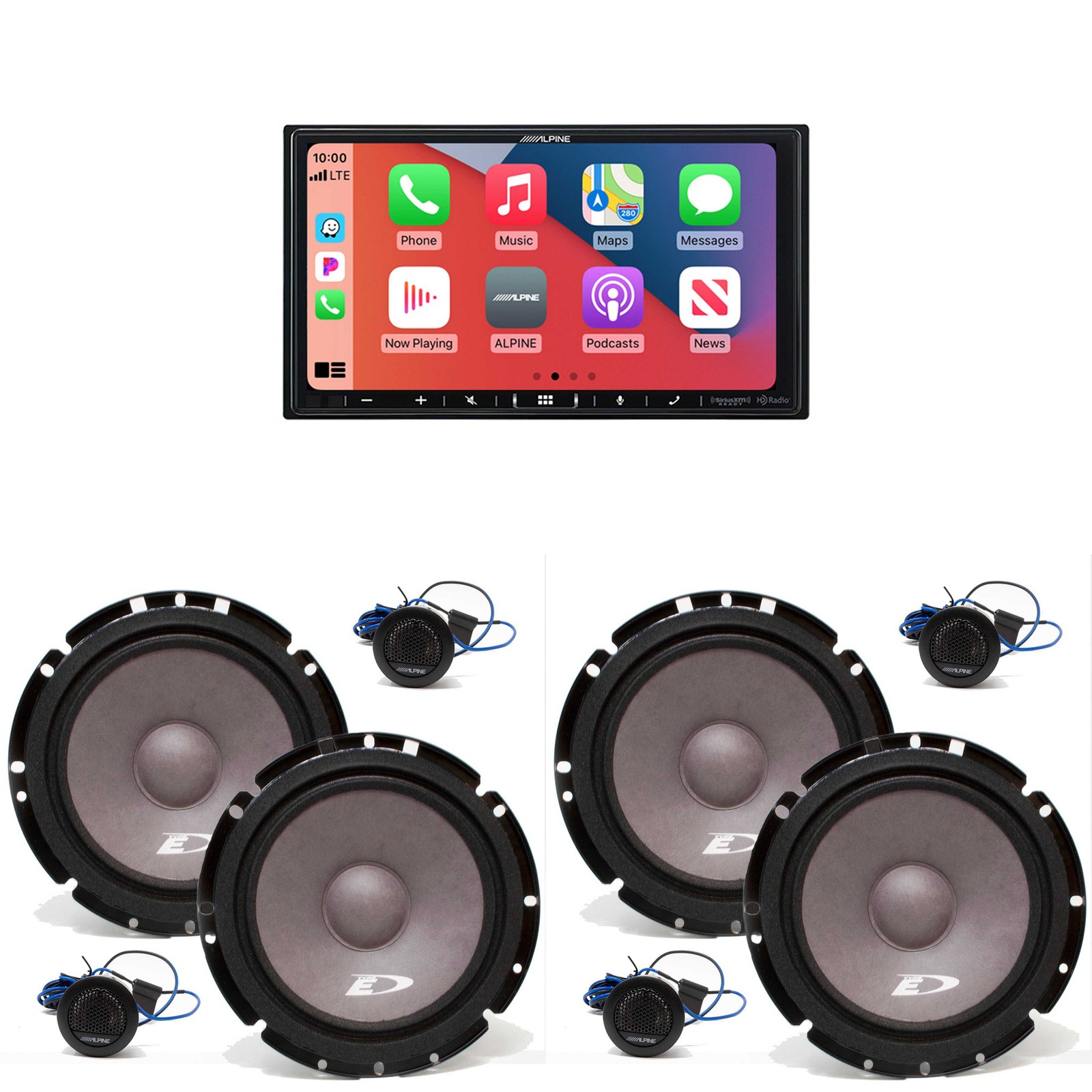 Alpine iLX-407 7″ Multimedia Receiver + 2 Pairs Alpine 6.5″ Component Speakers