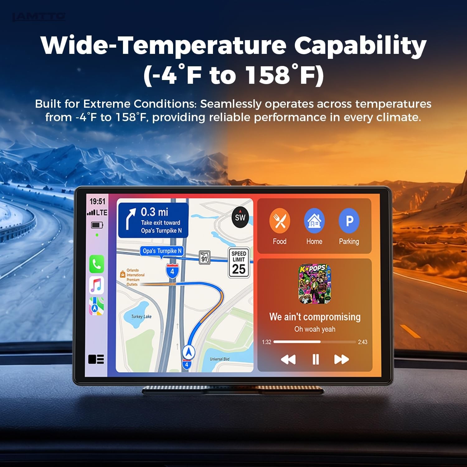 Portable 9″ 11″ Wireless For Apple CarPlay/Android Auto Car Stereo Touchscreen