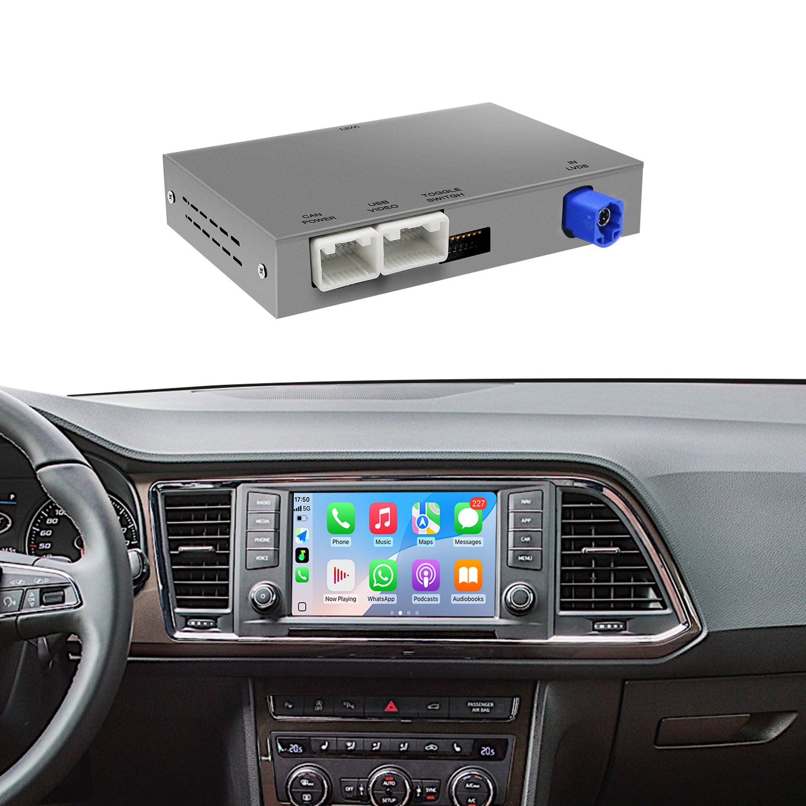 Wireless CarPlay Android Auto for VW Golf 7 Tiguan Passat Touareg MIB/MIB2