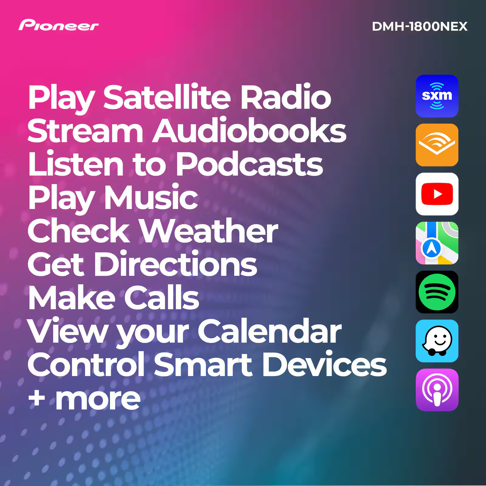 Pioneer – 6.8″ Apple CarPlay/Android Auto Bluetooth Digital Media (DM) Receiv…