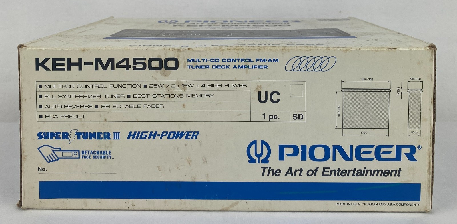 Pioneer KEH-M4500 Cassette Car Stereo w/ Detachable Faceplate Box Manual B50