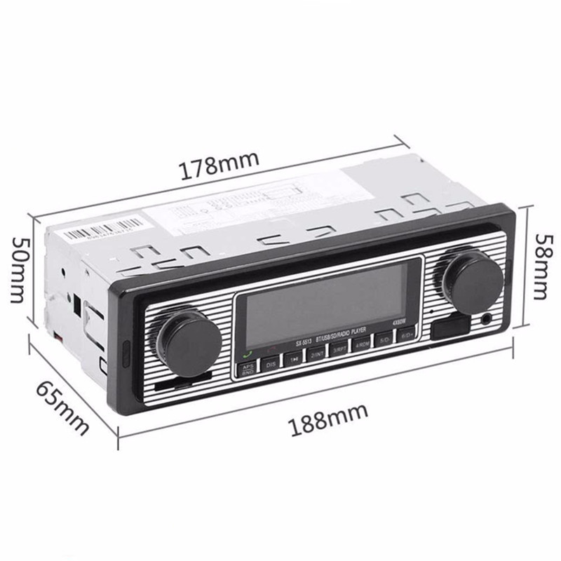 Car 1Din MP3 Player Bluetooth Microphone Hands-free Calls FM Stereo Radio USB/SD
