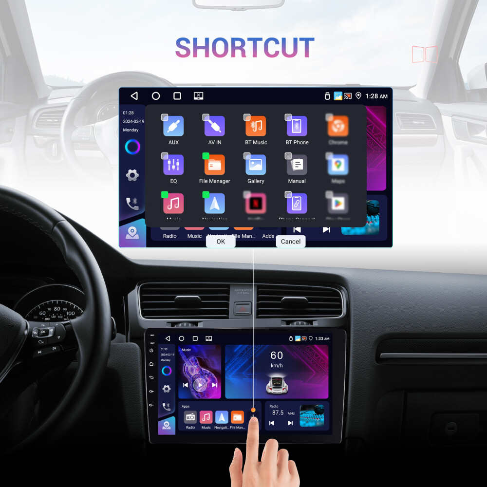 4G+64GB Apple Carplay Car Stereo Radio Android 13.0 GPS Navi WIFI FM RDS Camera