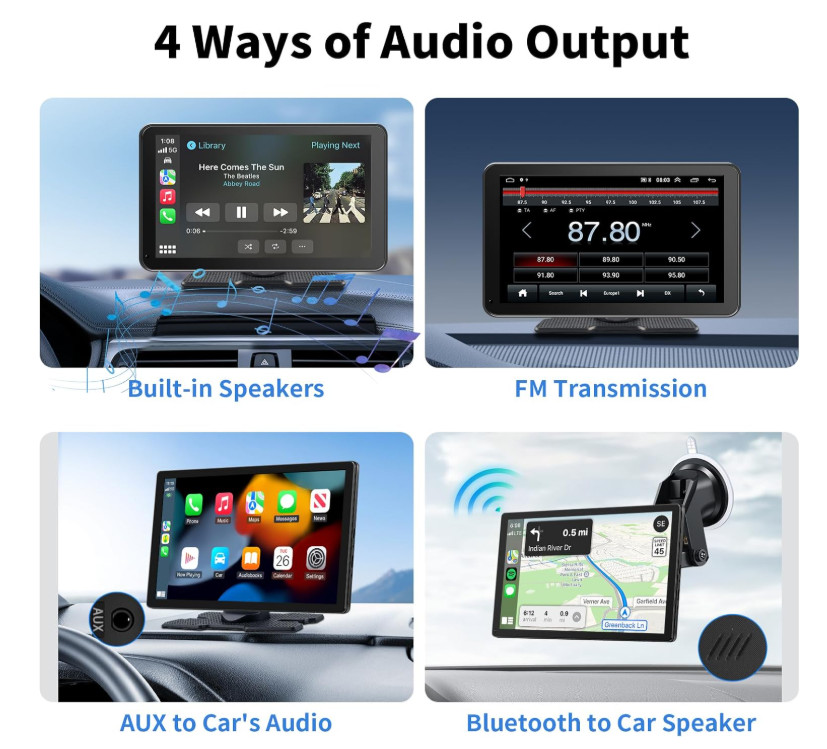 Pantalla CarPlay 9″ inalámbrica con GPS, Bluetooth y manos libres. NUEVO