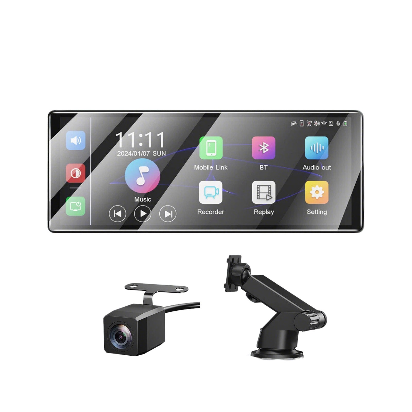 11.3 inch Car Multimedia Player Wireless Carplay Android Auto Dash Cam VideoFk