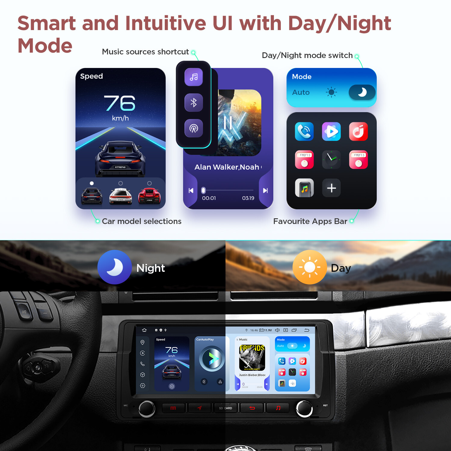 QLED 8.8″ Android 12 Car Play Stereo Radio Navi 128GB Octa Core WiFi For BMW E46