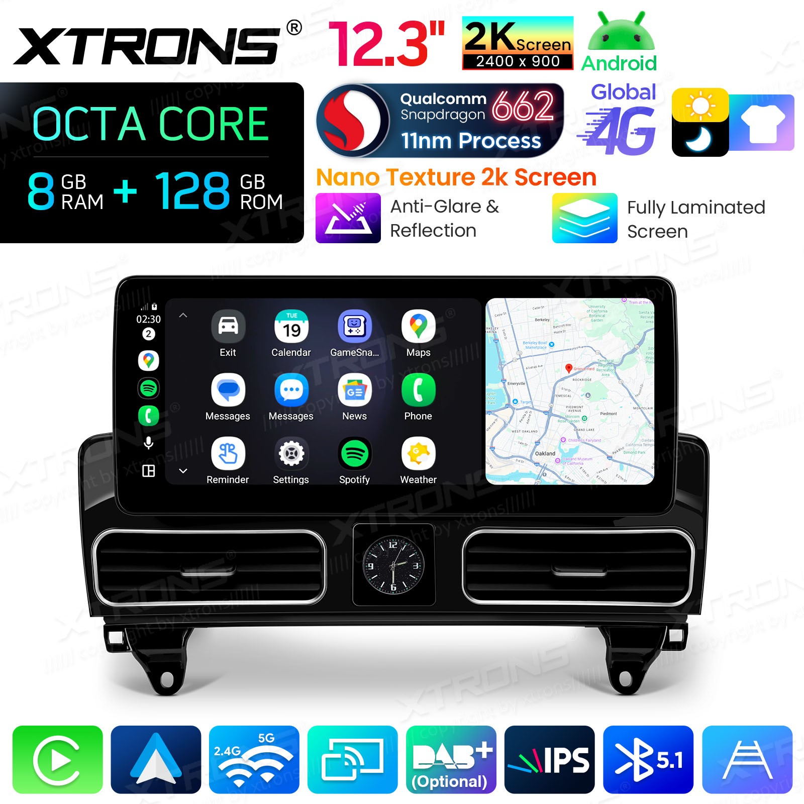12.3″ Android 14 GPS Navigation for Mercedes ML W166 GL X166 8GB 128GB 2K Screen