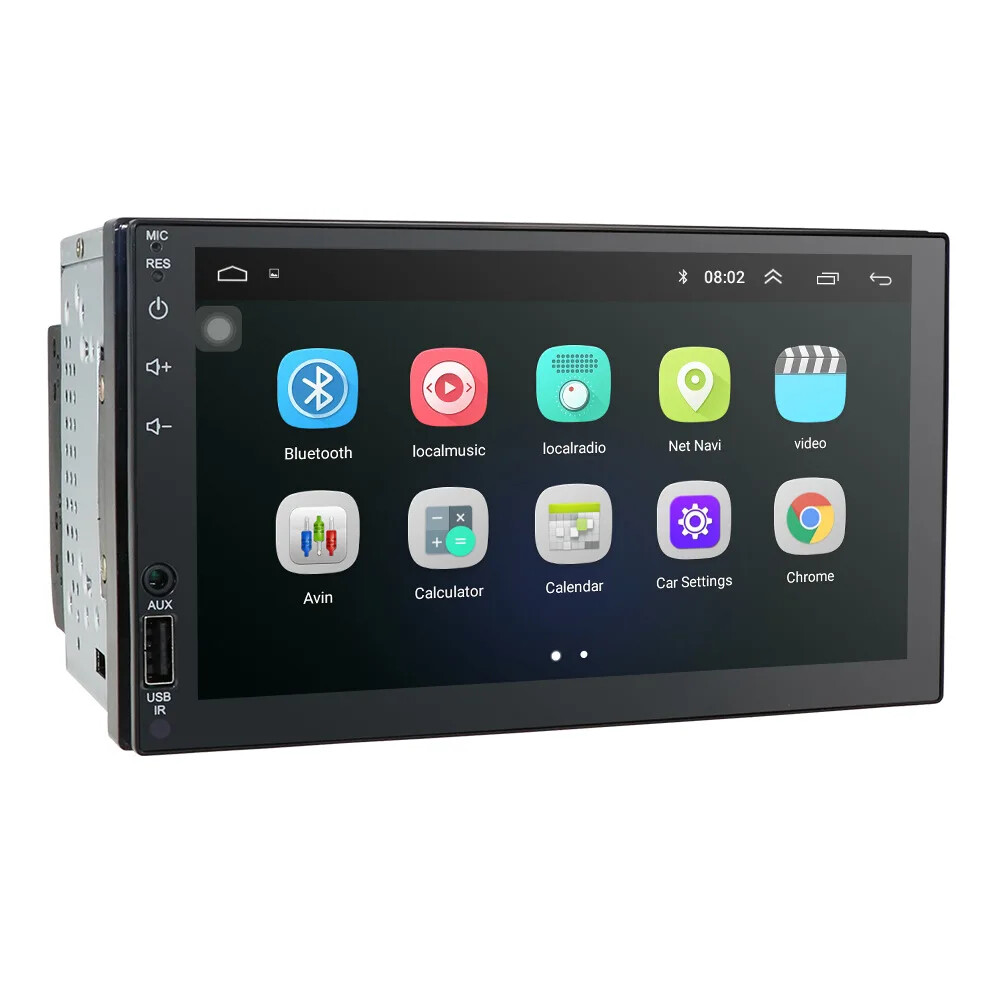 2 Din 7 Inch Touch Screen Rear Camera Aux Tape Multimedia Dvd Mp5 Radio Double