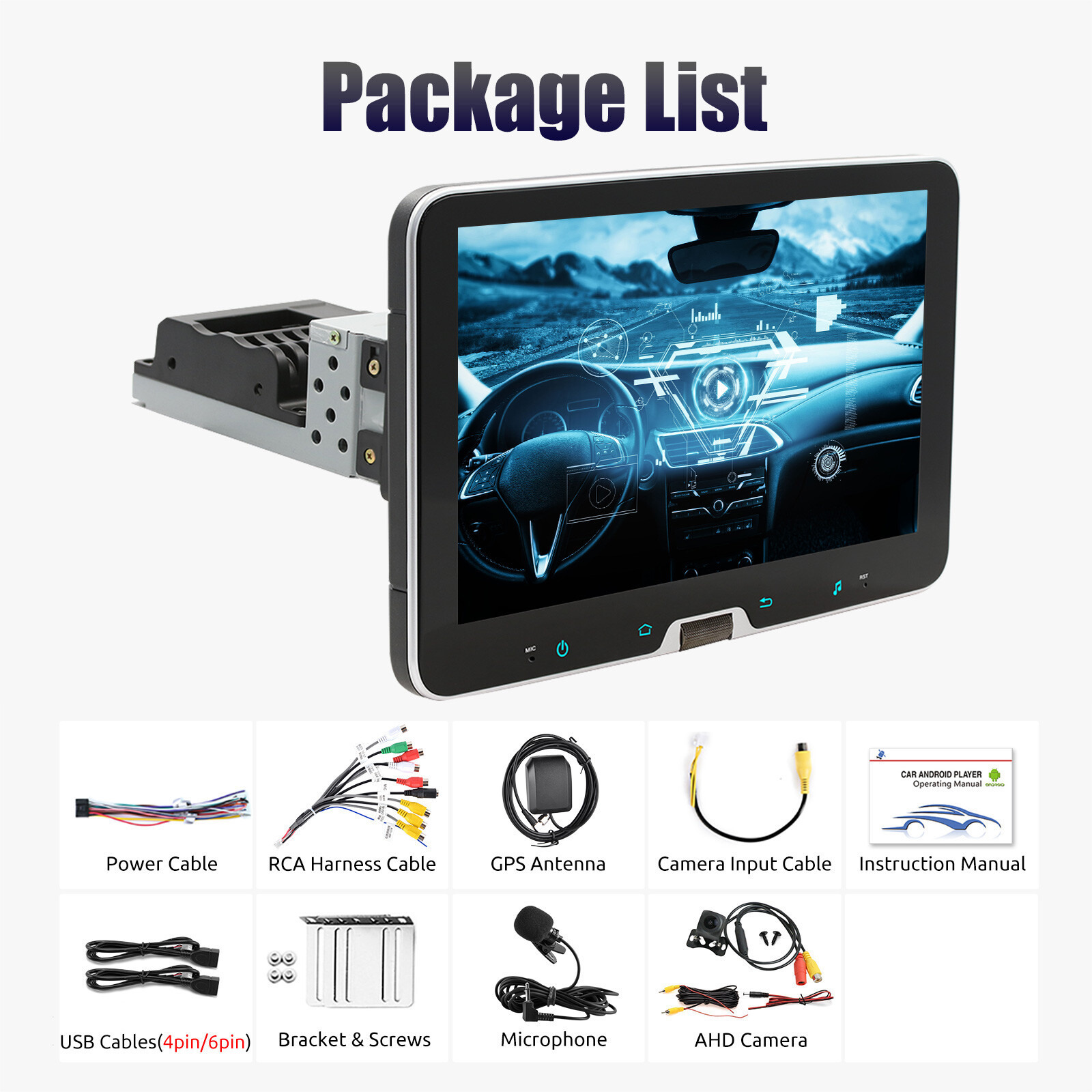 7″ Car Stereo Radio Single DIN USB Flip Out Touch Screen Bluetooth USB C+ Camera