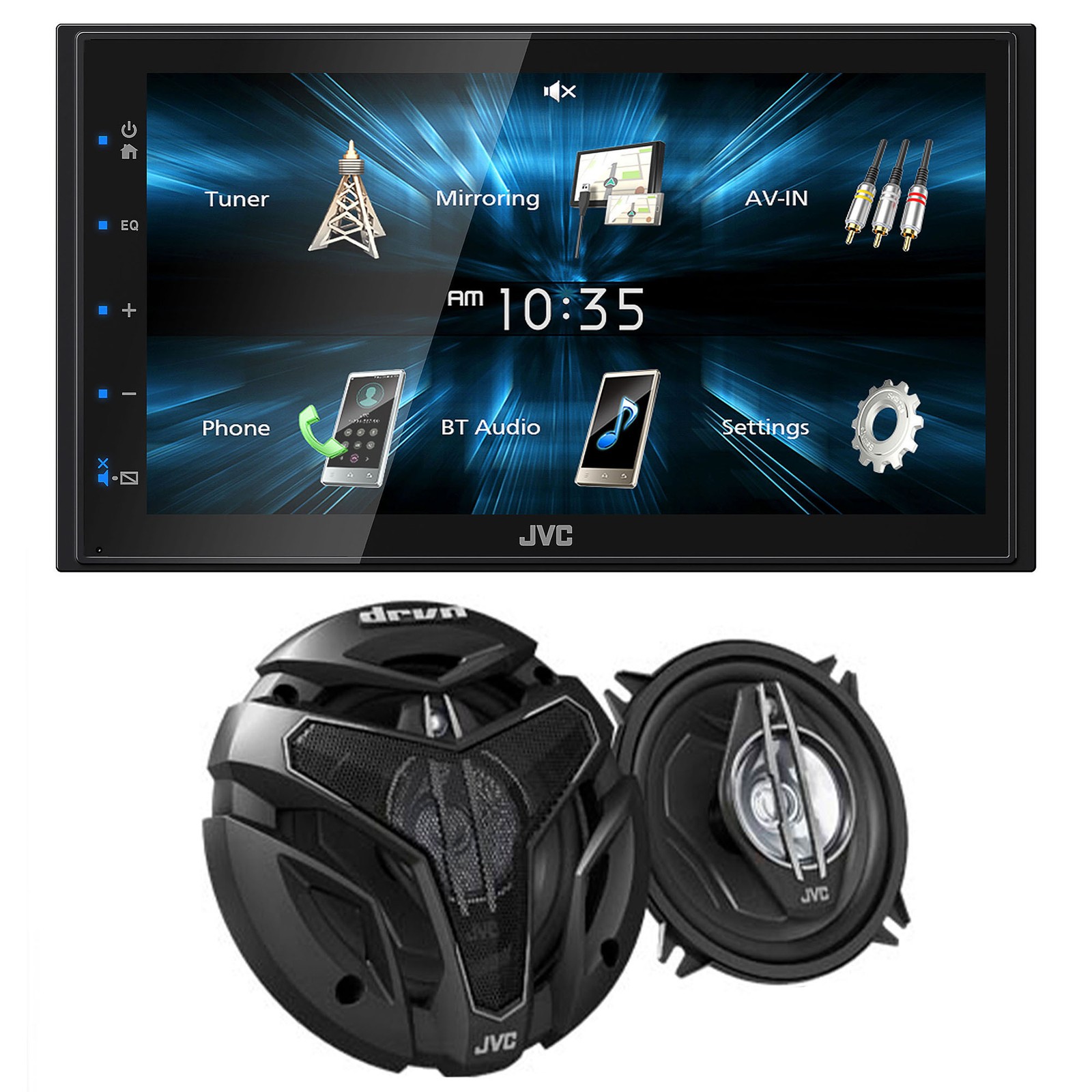 JVC KW-M150BT Media Receiver + 6.8″ Monitor & CSZX530 5.25″ Speakers