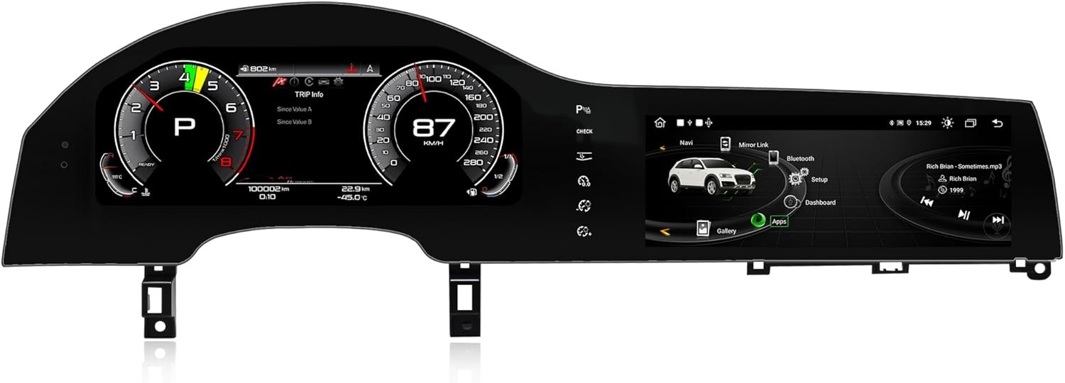 12.3″ Dual Screen For Audi Q7 4L 2005-2015 Digital Cluster CarPlay 4+64GB Radio