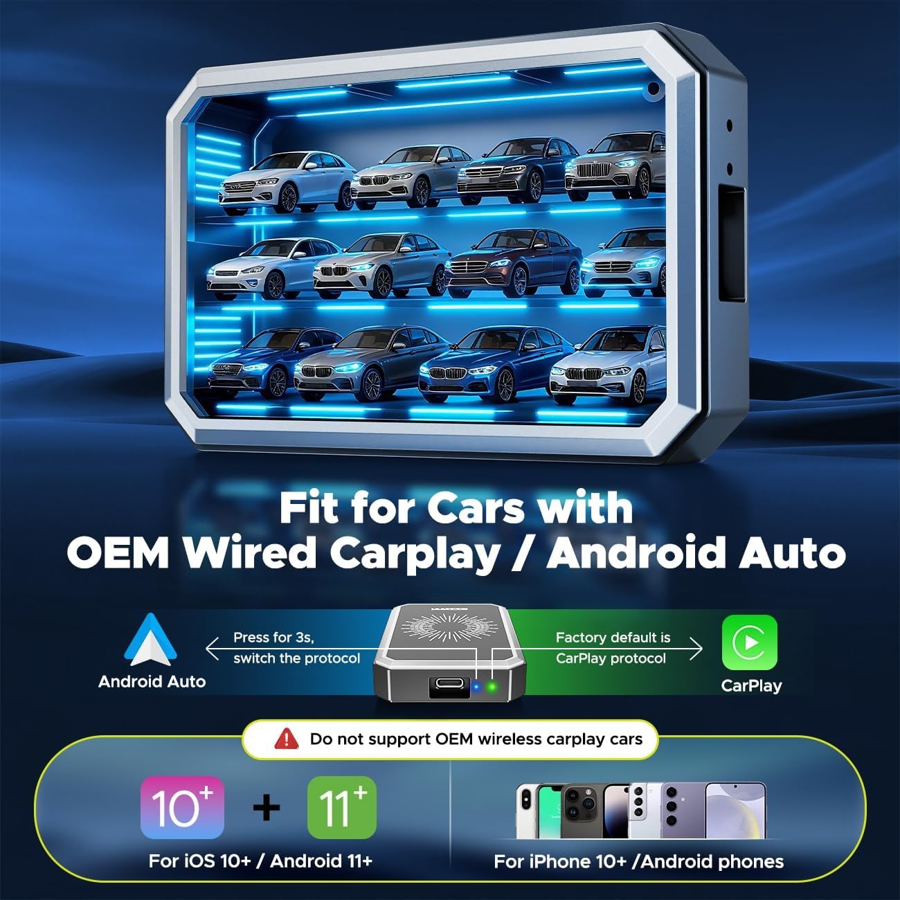 Lamtto Magic Video Box for Streaming Wireless CarPlay AI box AndroidAuto Adapter