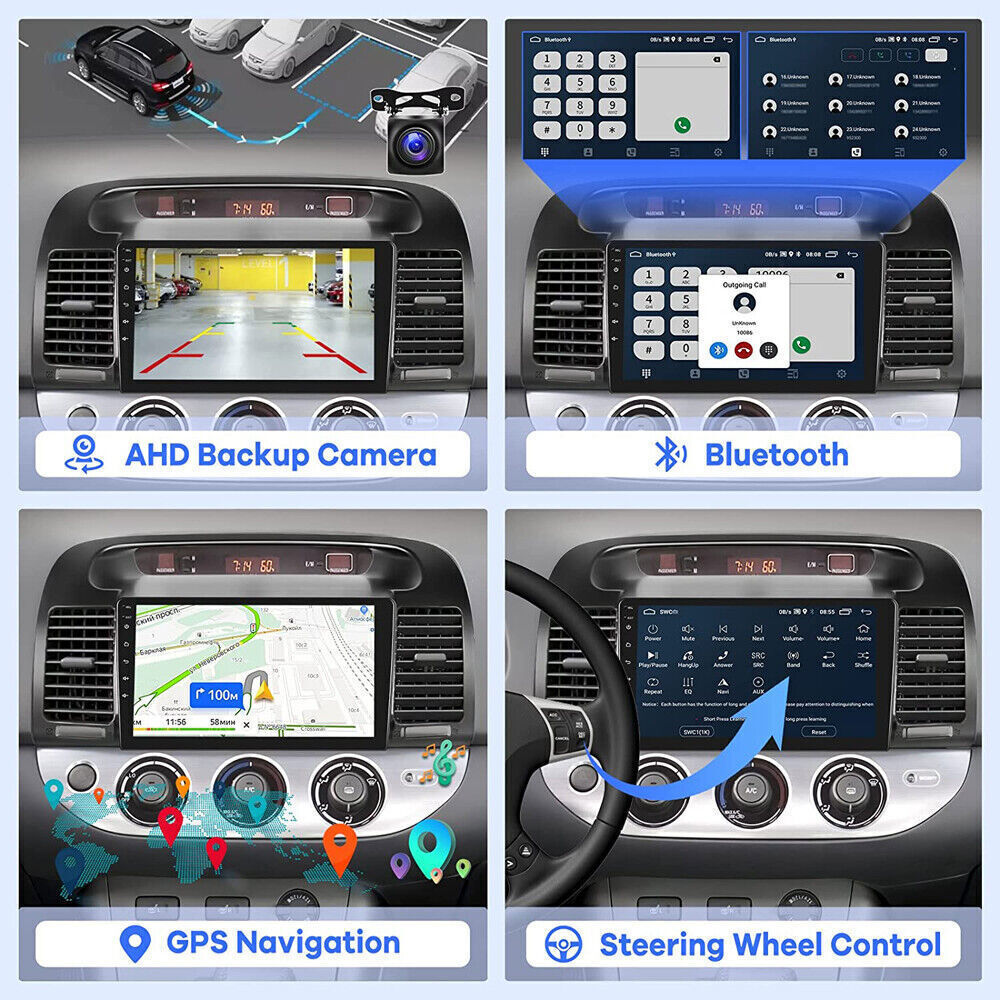 In-Dash GPS Android Carplay Car Radio Stereo GPS Navi For Toyota Camry 2002-2006