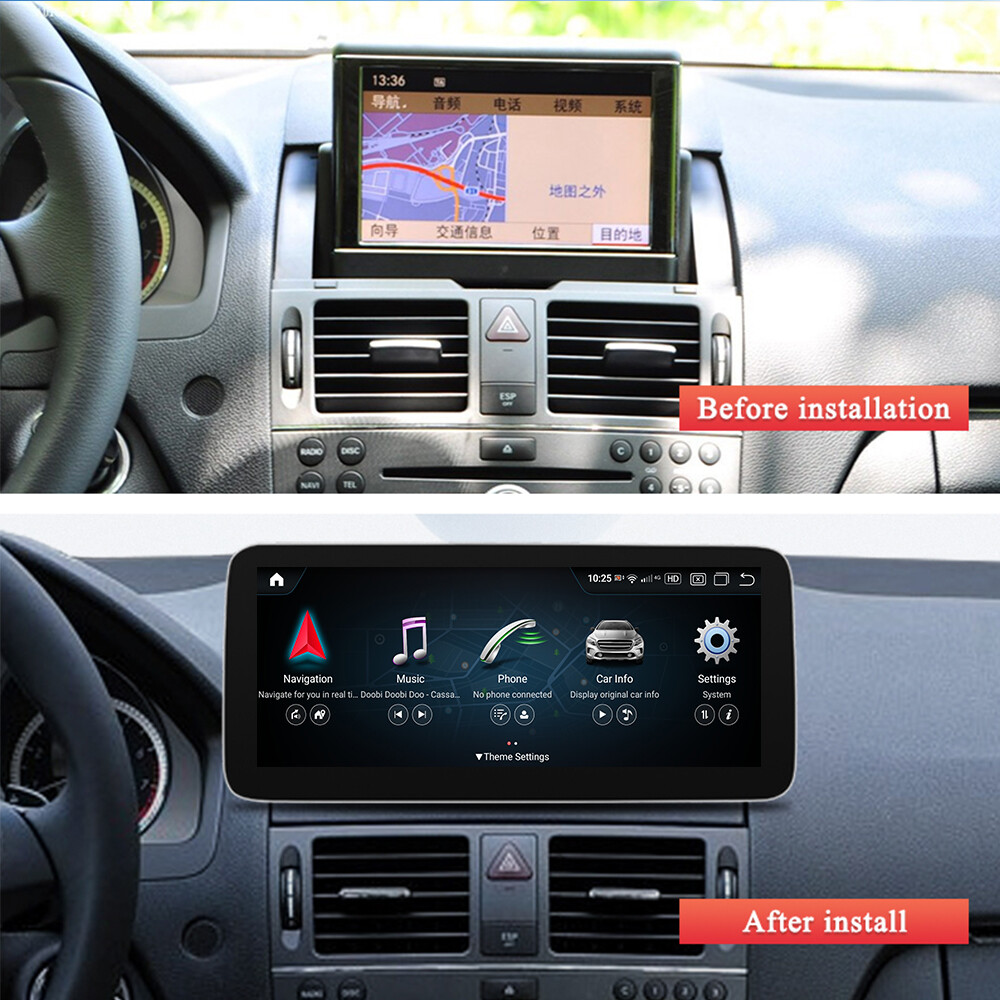 For Benz C W204 2007-2011 Android 13 Car Stereo Radio GPS Navi Touch Screen 64G