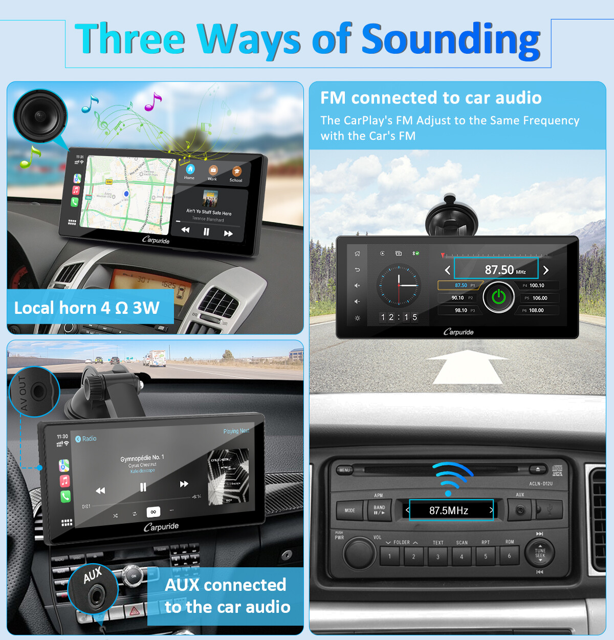 Carpuride 10.3 Inch Car Stereo Apple Carplay Android Auto Radio Receive Car Play