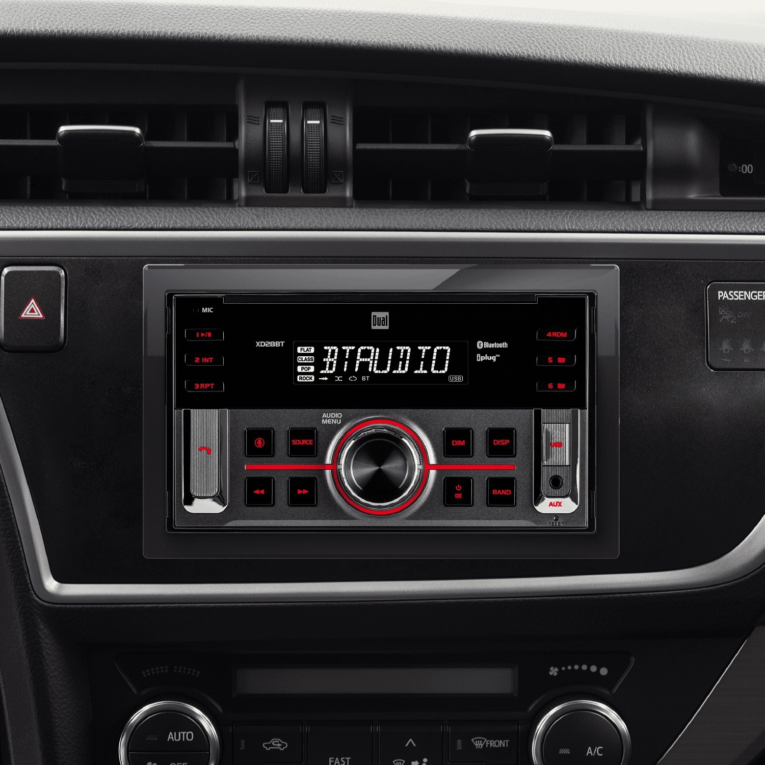 Car Stereo Head Unit Double DIN Bluetooth LCD USB Radio Receiver Hands Free